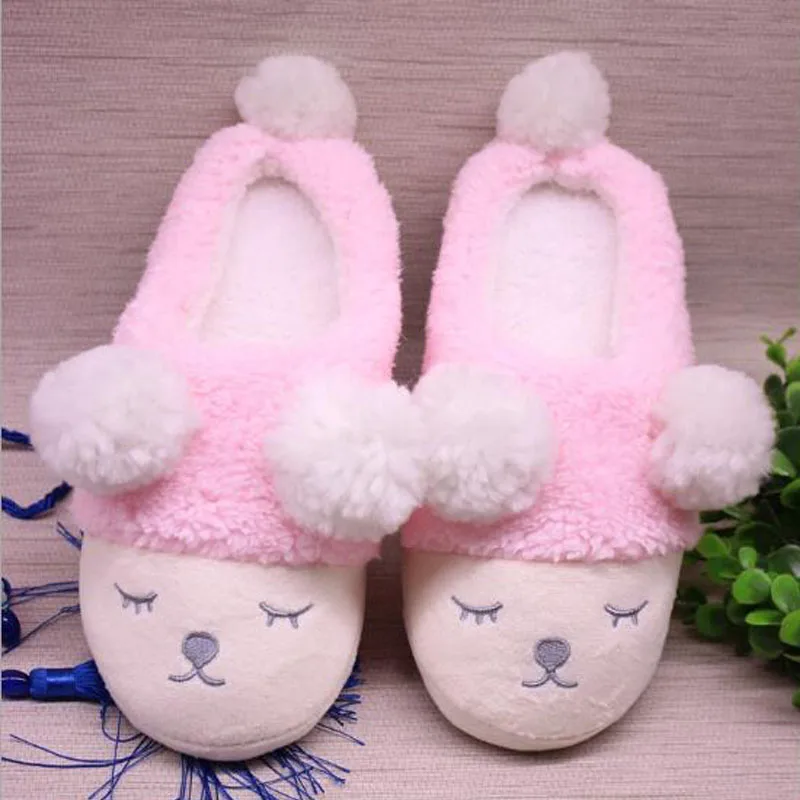 

Cartoon Sheep Shoes Cute Women Winter Home Slippers Non-slip Soft Winter Warm House Slippers Indoor Bedroom Female Floor Shoes