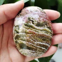 Natural Stone Beautiful Ocean Jasper Palm Stone Home Feng Shui Ward Off Evil Crystal Ornaments 1