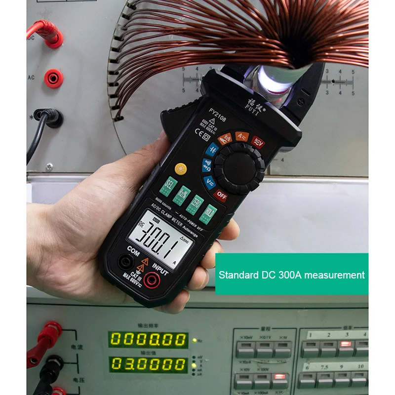 FY2108 цифровой клещи мультиметр Вольтметр Амперметр 600A AC/DC Ом Напряжение Ток тестеры метр 20X10X6 см TB
