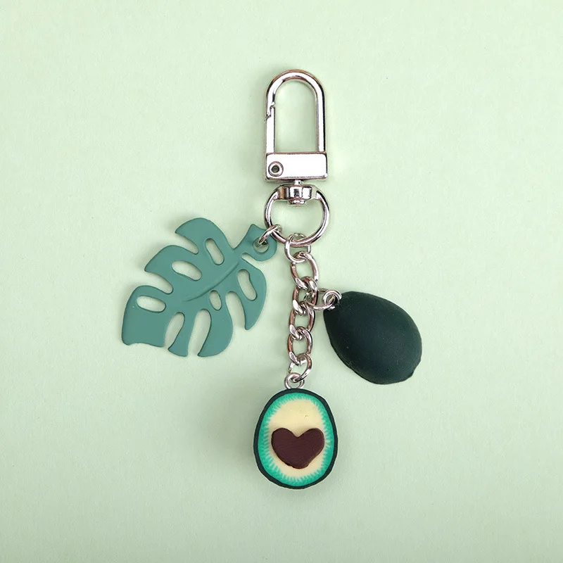 

2019 Creative Simulation Fruit Avocado Heart-Shaped Key chain, Suitable For Women's Bags Car Accessories Small Gift keychais