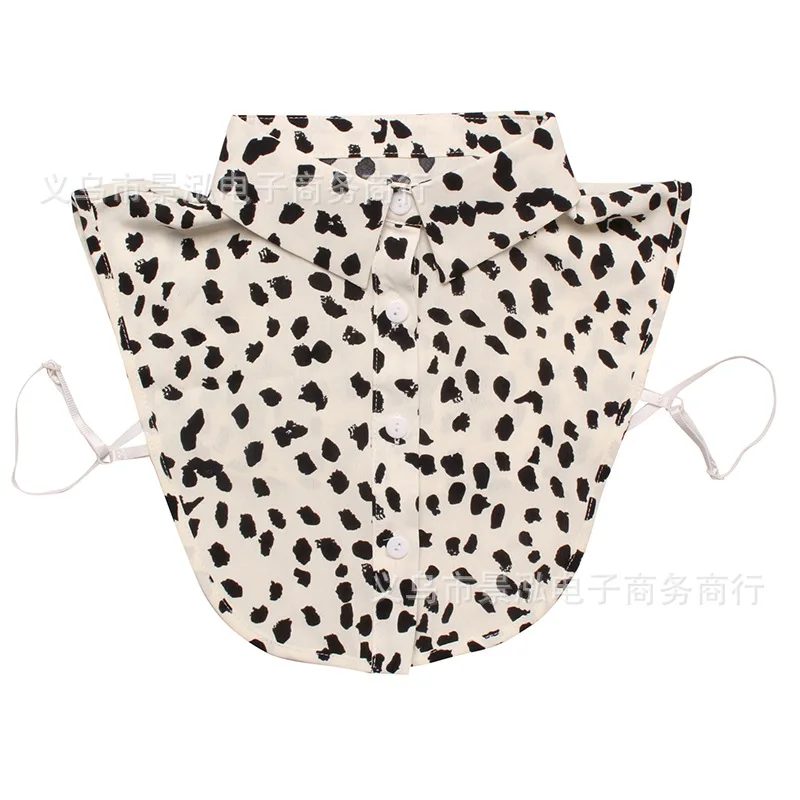 

Dotted Leopord Pattern Monochrome False Collar Popular Pattern All Seasons Temperment Shirt Collar Colar