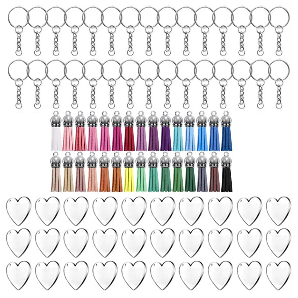 140Pcs Mixed Colors Leather Keychain Tassels Bulk Acrylic Keychain Blanks  Charms Earring Bracelets and Jewelry Making - AliExpress