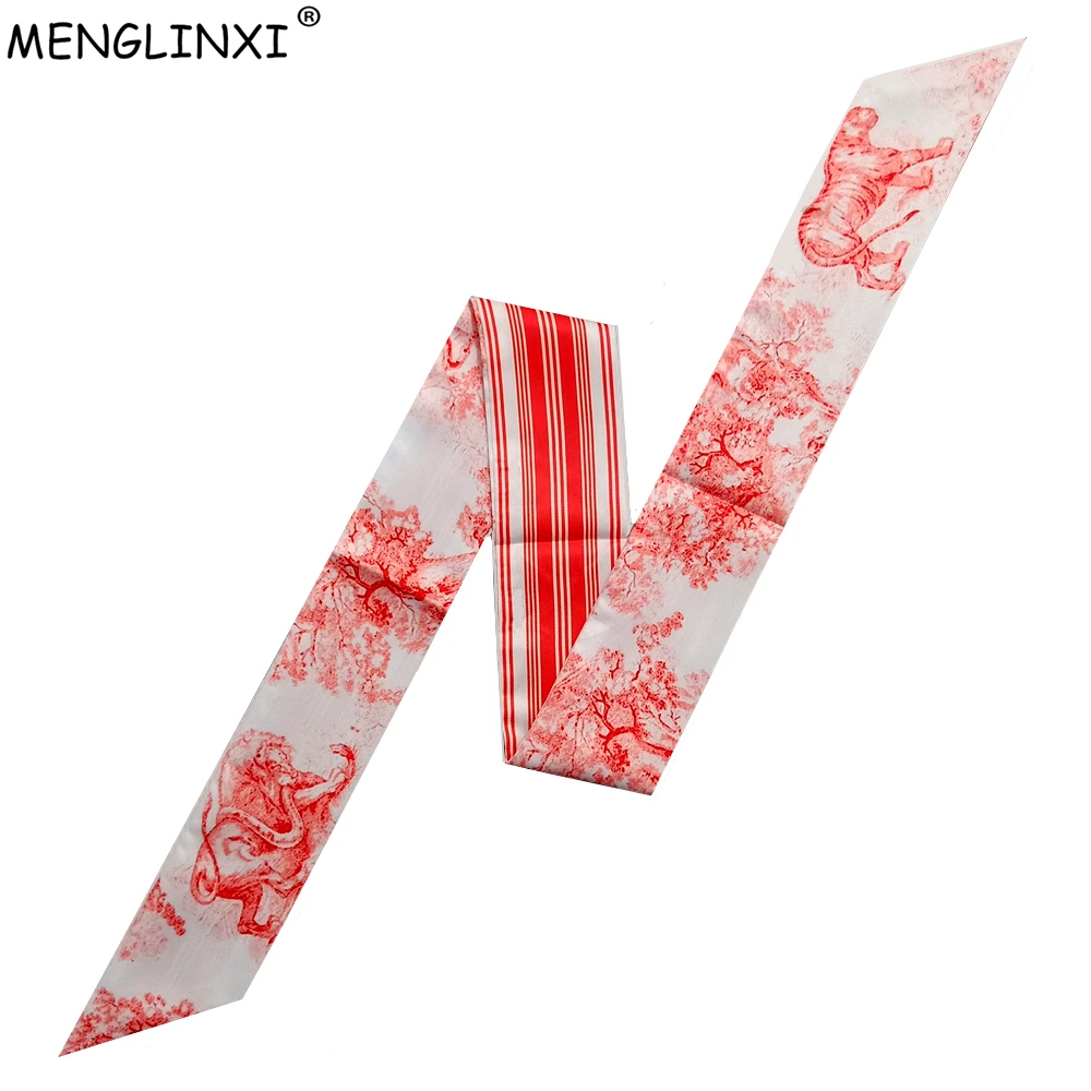

Red Lion And Python Luxury Brand Scarf Women Silk Scarf Bag Hair Skinny Scarf 2019 Design Wrist Towel Foulard Femme Hijab