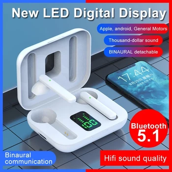 

Microphone Wireless Earphones TWS Bluetooth 5.0 Earphone HIFI Stereo Sports Running Headset Touch Control Earbuds LED Display