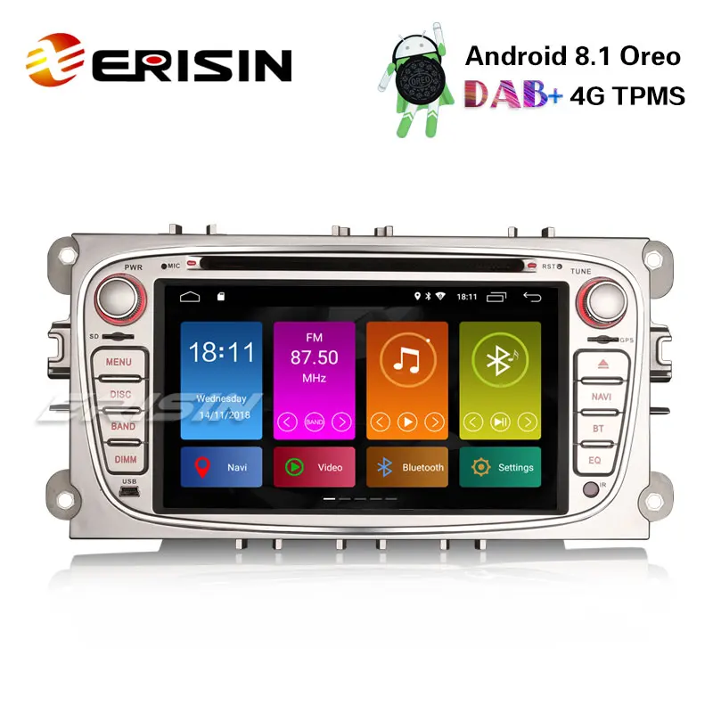 Erisin ES2809FS 7 &quotавтомобильный dvd-плеер Android 8 1 автомобильный стерео gps Satnav DAB + 4G для Ford