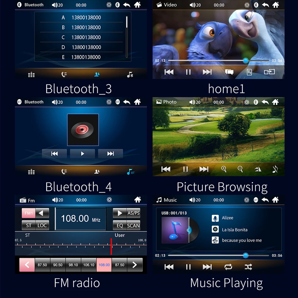 Player de Vídeo Entrada com Interconexão do Telefone Polegada Carro Player Estéreo Áudio fm Rádio Aux - Usb tf Móvel Jogador a6 7 Mp5 18 High Quality Automóveis e motos