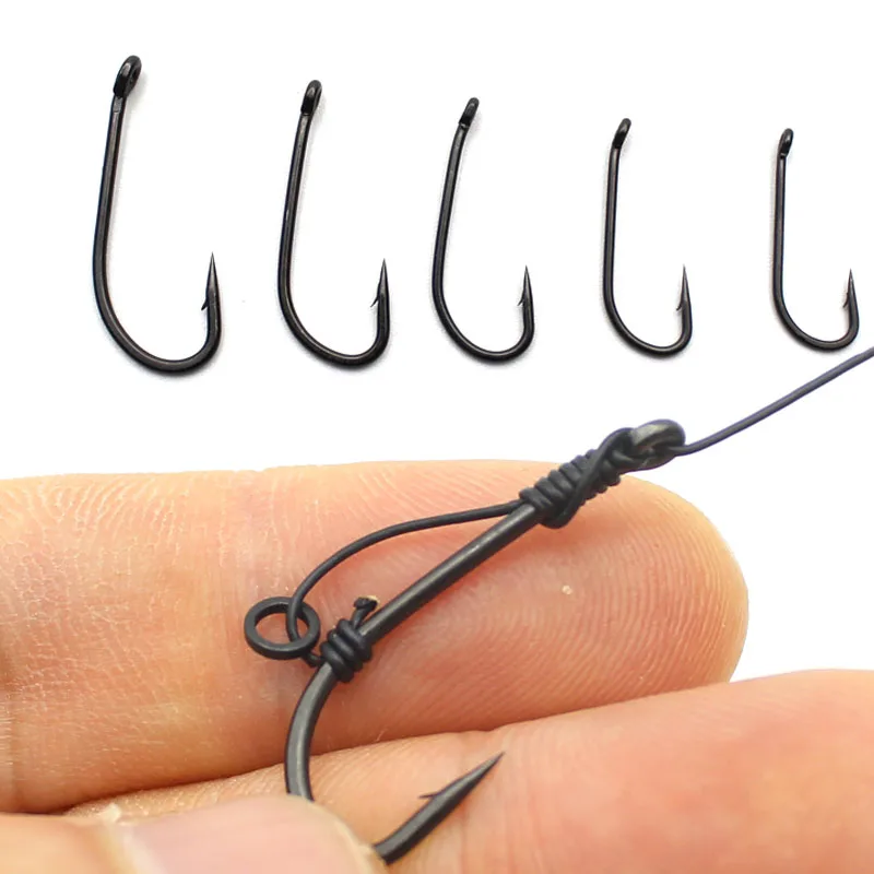 20PCS Micro barbed Carp Fishing Hook D rig Hook Coated Coating with Eye for  Blow Back Rigs Pop up