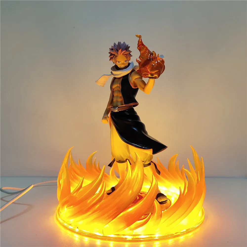 Fairy Tail Anime DIY Figures Etherious Natsu Dragneel Night Lights LED Action Figurals PVC Brinquedos Effect Collectible Figma