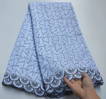 

African 100% Cotton White Lace Fabric Latest Swiss Voile Lace In Switzerland With Stones For Men Women Dress Party TG5-14