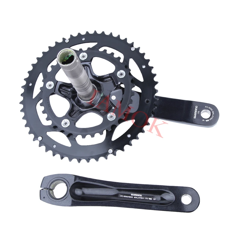 SHIMANO FC-3550 Road Bicycle 2x9-speed Chainwheel 2-Piece Iamok 165mm Crankset 50-34T with SM-BB4600 Parts