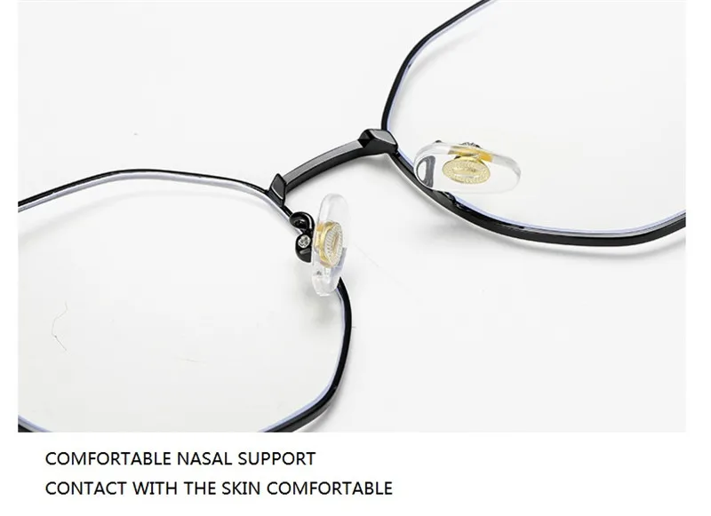 Trending Anti Blue Ray Women Reading Glasses Retro Metal Spectacles Frames for Female Polygon Clear Lens Octagon Eyeglasses