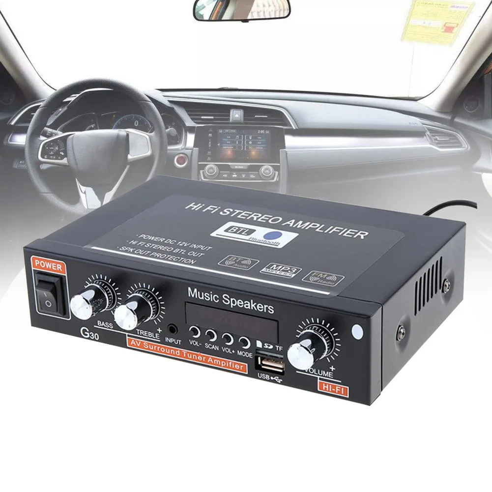 G30 бас автомобильный усилитель электроники Hi-Fi Remote Управление 2 канала домашнего цифровой аудио Многофункциональный 12V стерео легко Применение