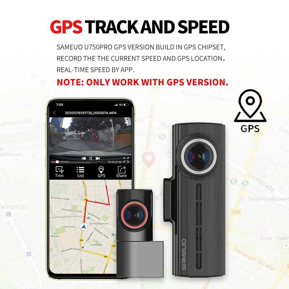 Sameuo U750pro  ķ,   ĸ  ڴ  ķ, GPS ڵ dvr, 2 ķ, ڵ ī޶ ڴ, 24 ð  
