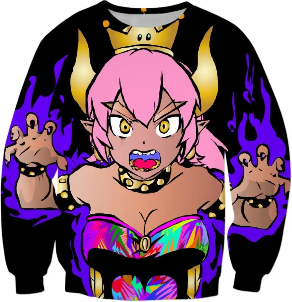03 Bowsette Горячая новинка Толстовка настроить аниме 3D печать толстовки Мода пуловер с капюшоном топы для мужчин wo мужская одежда Прямая B-5 - Цвет: 03