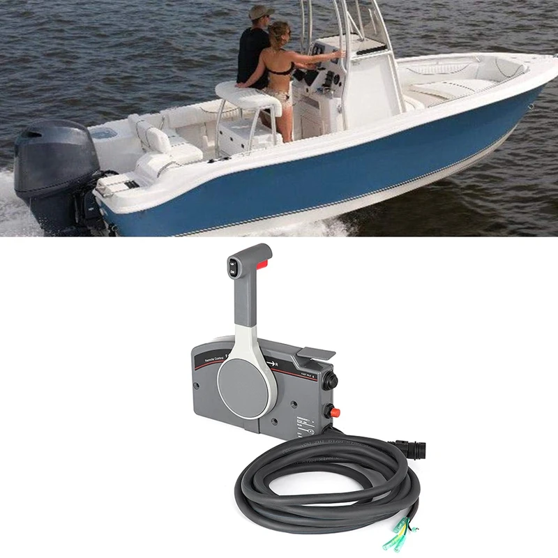 

Outboard Side Mount Remote Control Box Outboard Motor Side Mount for Evinrude 703 Yamaha Push Throttle 10 Pin Cable 16' Right Ha