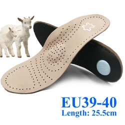 Premium Genuine Leather Orthopedic Arch Support Insoles for Enhanced Comfort (EU 39 - 40)