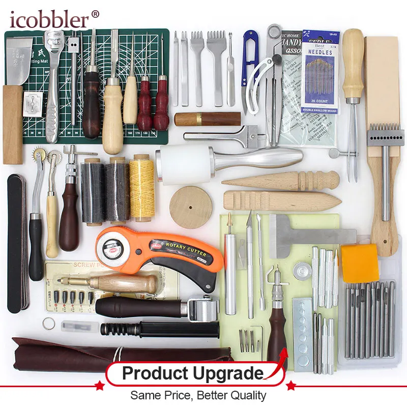 49 Pcs Leather Craft Tool Sewing Tools Kit Leather DIY Hand Stitching