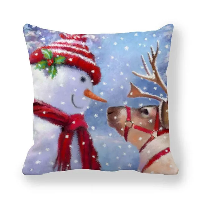 Christmas Pillowcase Cushion Covers 45x45cm Sofa Decoration Gift Letter Print Linen Pillow Cover For Home Xmas Ornament 2021 23