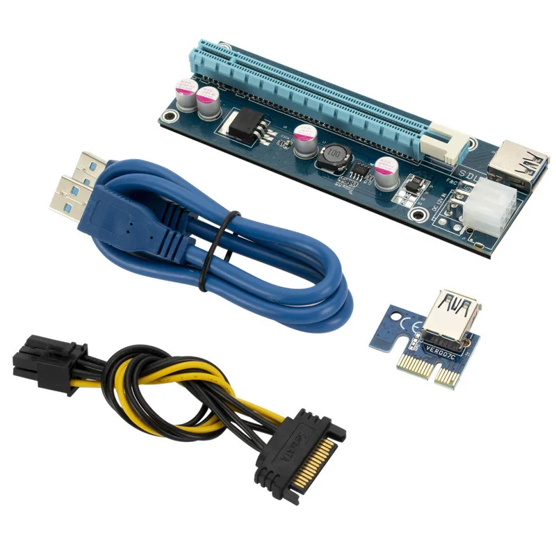 USB3.0 карта адаптера 1X к 16X Графический удлинитель Кабель GPU PCIE расширения
