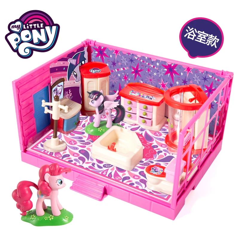 My Little Pony девочка игровой дом Игрушка кухонный прибор поварской набор дом Вилла для детей Подарки Игрушка - Цвет: 2624 bathroom