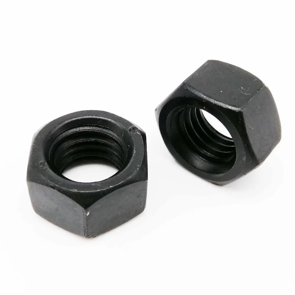 HZYUEGOU Schwarze Sechskantmutter aus Stahl der Güteklasse 8.8, DIN934, M1.4 M1.6 M2 M2.5 M3 M3.5 M4 M5 M6 M8 M10 M12 M14 M16 M18 M20 M24 – Detail 3