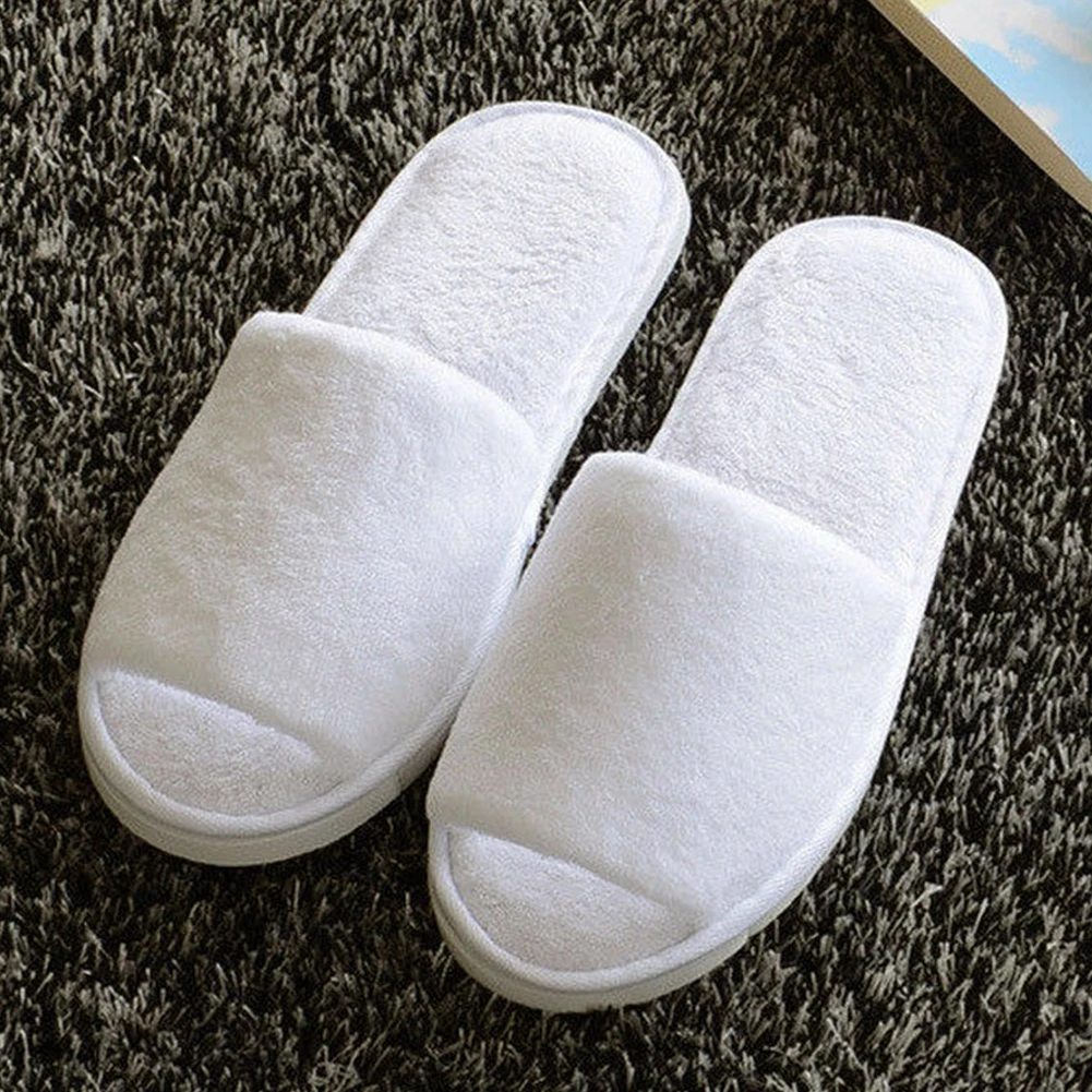 

1pair Non Disposable Breathable Home Flat Thick Bottom Anti Slip Soft All Season Open Toe Wear Resistant Women Slipper