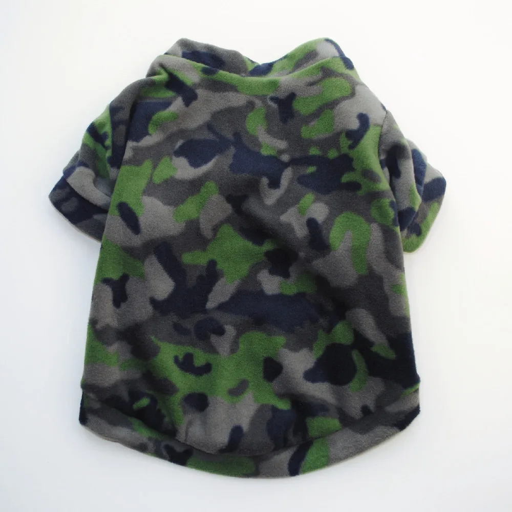 Chic Skull Print Fleece Dog Pullover - Warm Camouflage Pet Jacket