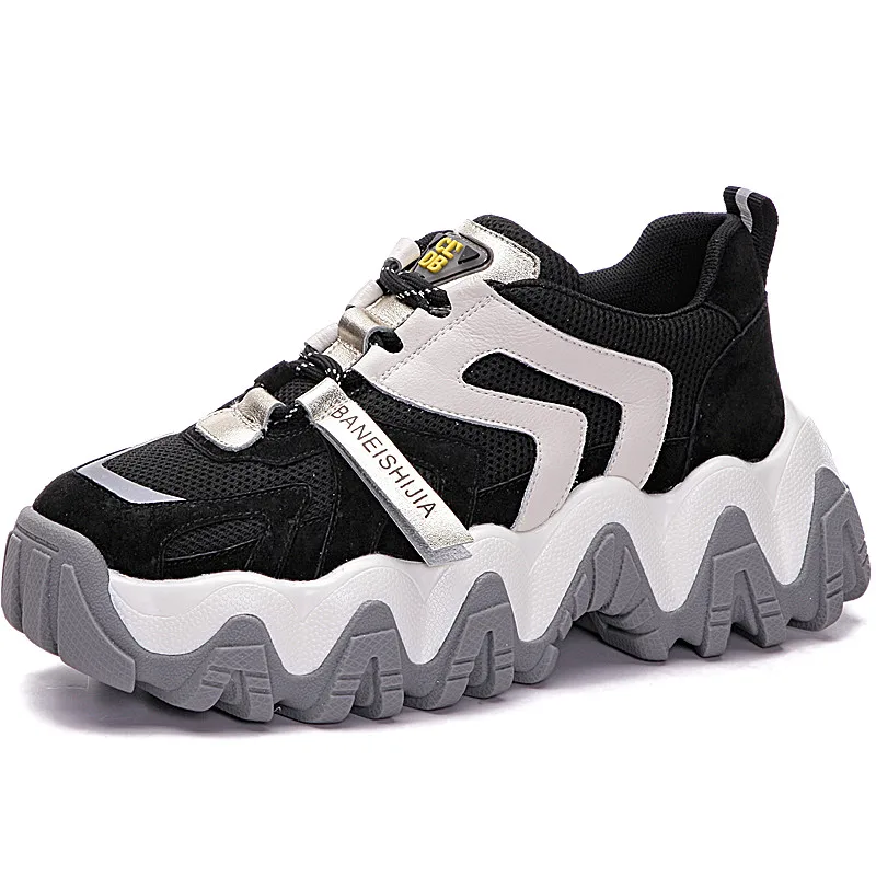 

RASMEUP 2020 Genuine Leather Winter Women Platform Inner Height Sneakers Casual Shoes Breathable Soft Women Chunky Sneakers