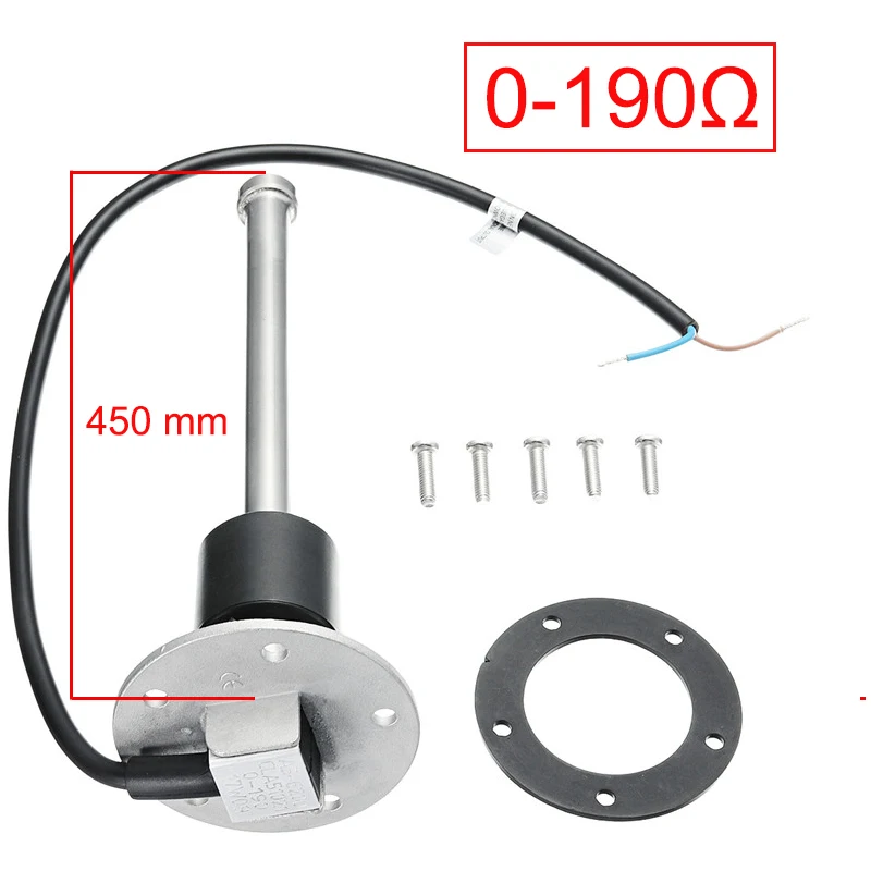 Масляный бак для жидкости, уровень топлива, воды, сенсорная лодка, отправка топлива, блок, морской грузовик, автомобиль, RV датчик, 0-190 Ом, нержавеющая сталь, 300 мм - Цвет: 450mm 0-190ohm