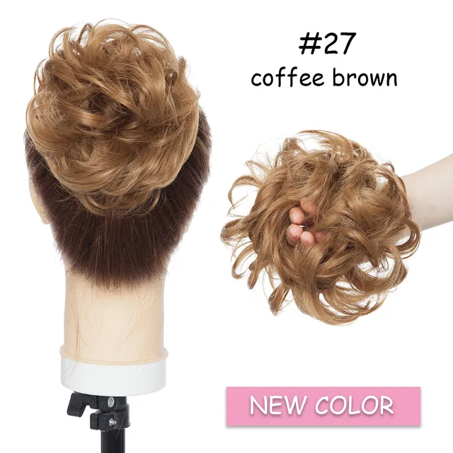 BENEHAIR Messy Hair Bun Scrunchy Curly Hair Chignon Women Chignon Synthetic Hair Extensions Updo Donut Hairpieces Fake Hair 27-1