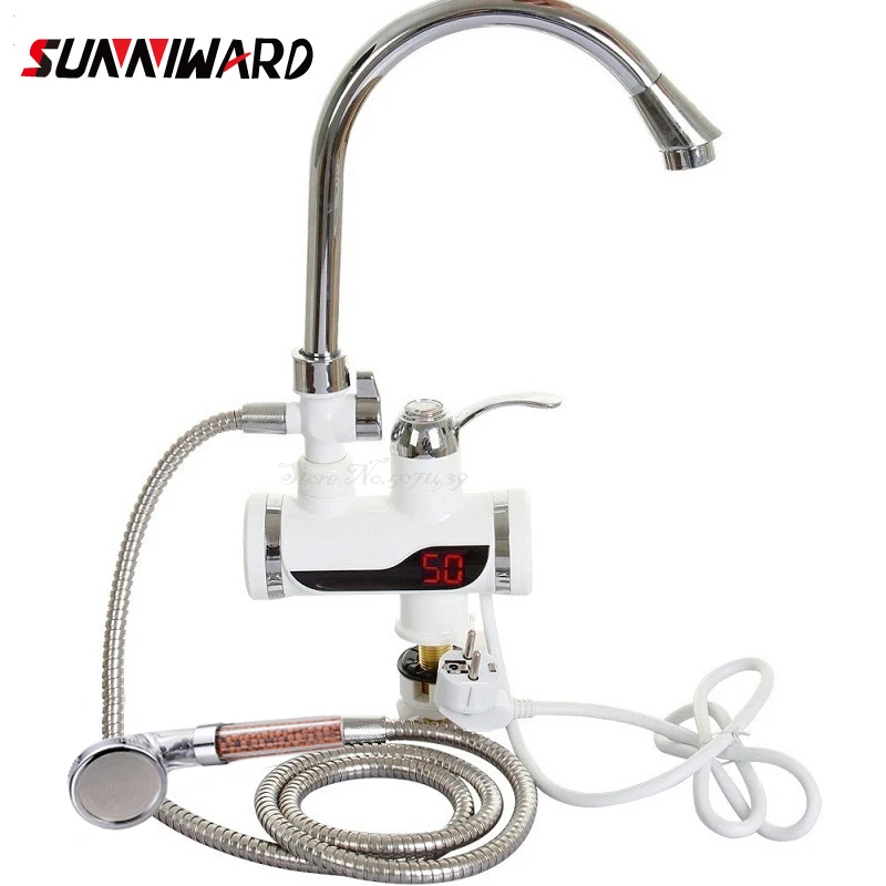

Instant Tankless Electric Hot Water Heater Faucet Kitchen Instant Heating Tap Water Heater with LED EU Plug