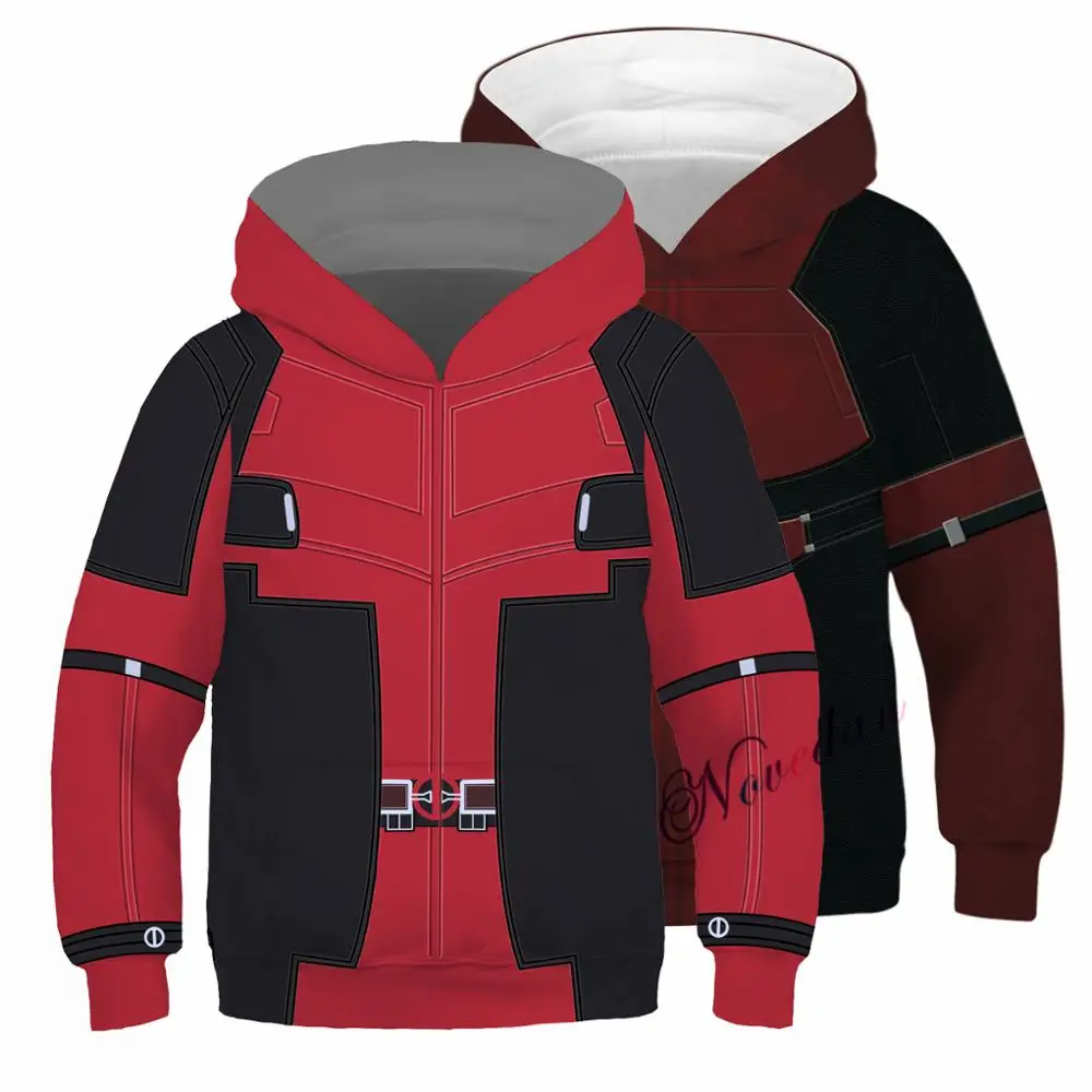 

Kids Deadpool Costume Cosplay 3D Print Marvel Superhero Deadpool 2 Hoodie Child Boys Casual Hoodies Streetwear Hooded Sweatshirt