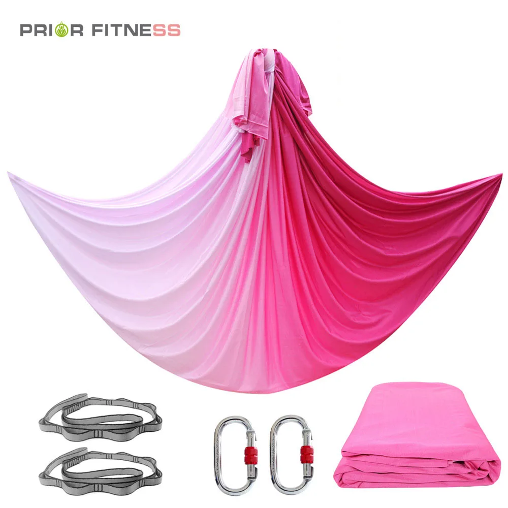 Комплект гамака PRIOR FITNESS 20 метров для йоги анти гравитационное инверсиальное