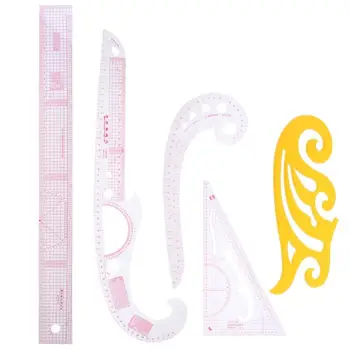 

5Pcs/set Styling Ruler French Curve Set Cutting Ruler Yardstick Sleeve Arm French Curve Cut Cutting Knife Ruler Sewing Tool