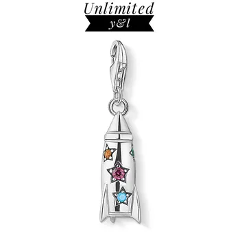 

Star Rockets Pendant Charms 925 Sterling Silver DIY Fashion Jewelry Bracelet Necklace Accessories Women Men 2020 Sping New