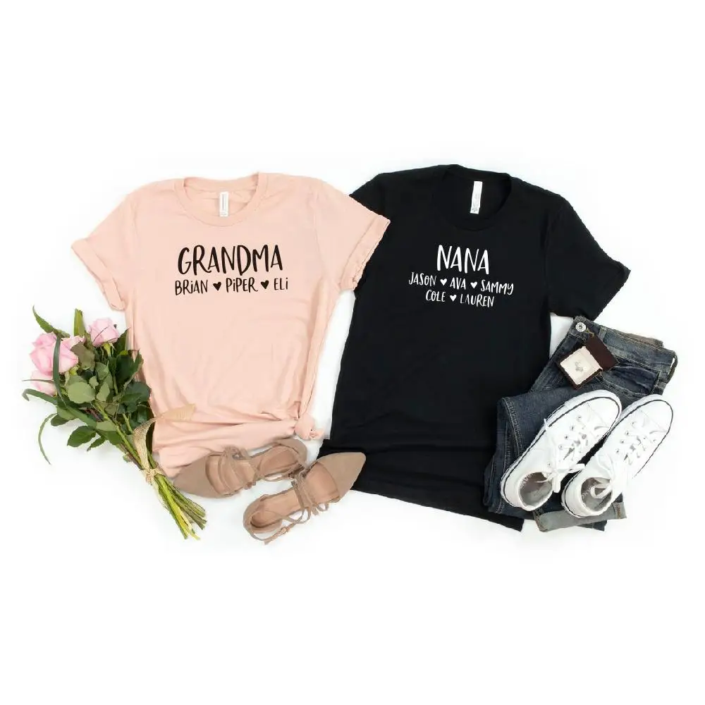 LINSESS персонализированная футболка бабушка Нана индивидуальный подарок на день