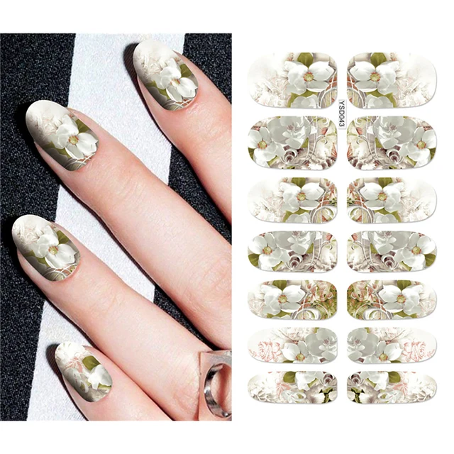 Nail Stickers For Nails Sliders 3D Color Water Transfer Nail Sticker Creativity Decoration Art Necklace Pattern Dreamcatcher YSD043