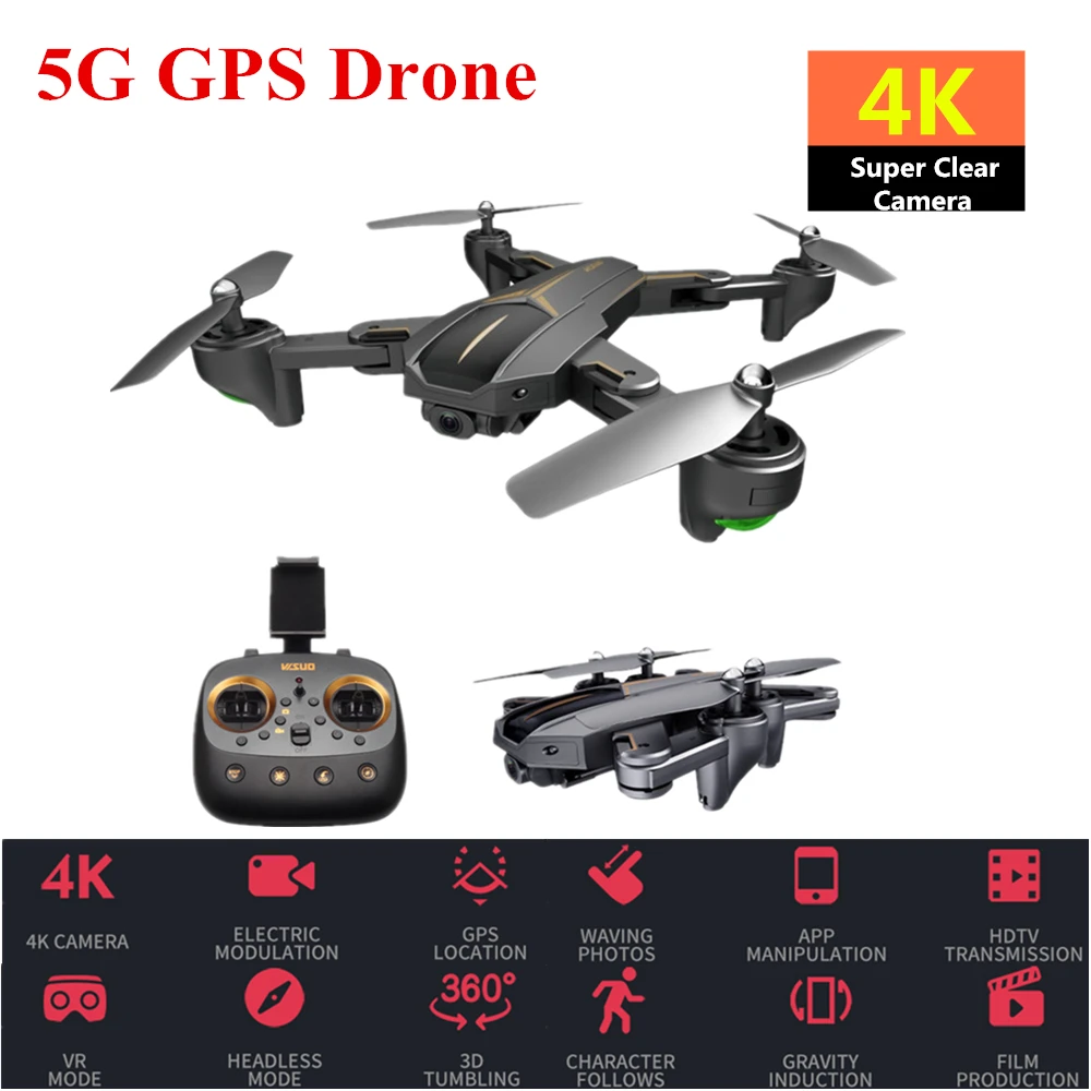 VISUO XS812 Радиоуправляемый Дрон 4K gps Дроны с 5G WiFI FPV камера Вертолет следим за мной складной Квадрокоптер VS F11 SG906