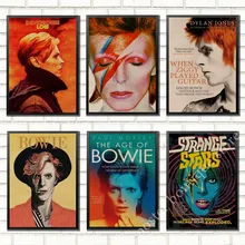 David Bowie póster David Bowie Retro Vintage Rock música papel Kraft carteles pared pegatinas Café Bar habitación decoración pared Decoración /4