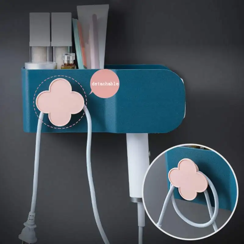 

Wall-Mounted Hair Dryer Storage Bracket Multi-Function Bathroom Storage Rack Hair Dryer Bracket