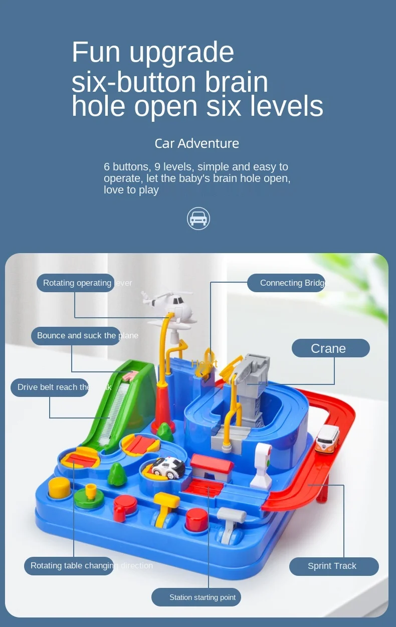 New Racing Rail Car Model Racing Educational Toys Children Track Car Adventure Game Brain Game Christmas Interactive Train Toy