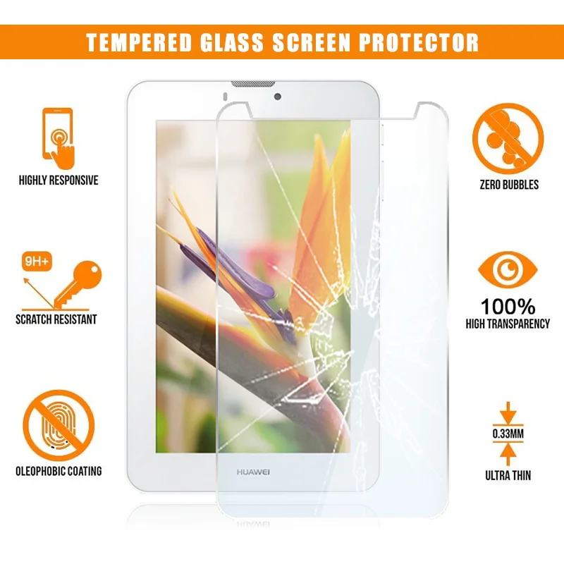 

Screen Protector for Huawei MediaPad 7 Vogue 7.0" Tablet Tempered Glass 9H Premium Scratch Resistant Anti-fingerprint Film Cover