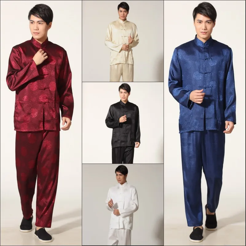 

Middle-aged and elderly men's Tai Chi clothing kung fu shirt morning exercise martial arts hanfu clothes hi word men's Tang suit