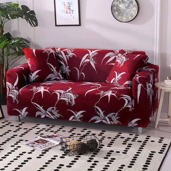 

Sofa Cover Wine Red Color Elastic Sofa Cover L-style Sectional Corner Sofa Bed Cover For Living Room 1/2/3/4 Seater Protector