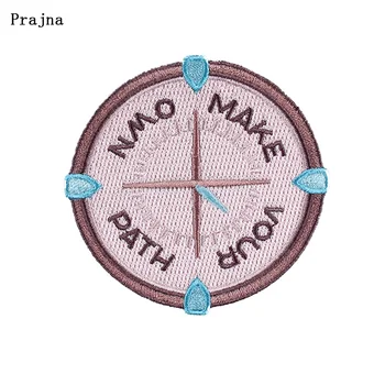 

Wilderness Round Compass Patch Embroidered Patch for Clothing Iron on Patch on Cloth Decoration Mountain Badge Space Accessory F