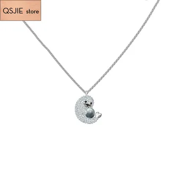 

QSJIE High quality SWA. Lovely Pearl Seal Pendant Necklace Charming fashion jewelry