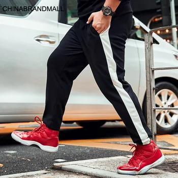 

super Brand Big size Male Pants Plus Fat Plus Fat White Spell Cloth Leisure Loose Sports Pants
