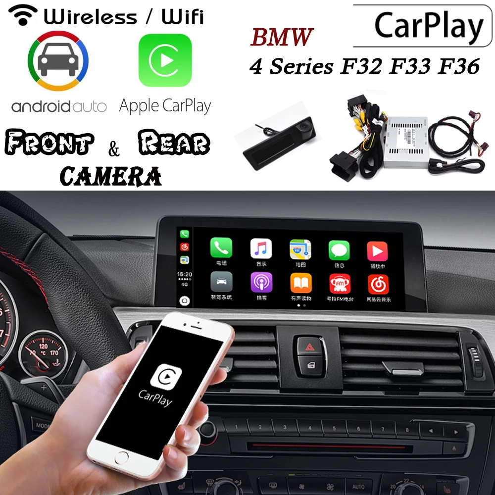 Беспроводная коробка Carplay для BMW 4 серии F32 F33 F36 2010~ Задний Передний декодер для камеры экранный адаптер Интерфейс carlif