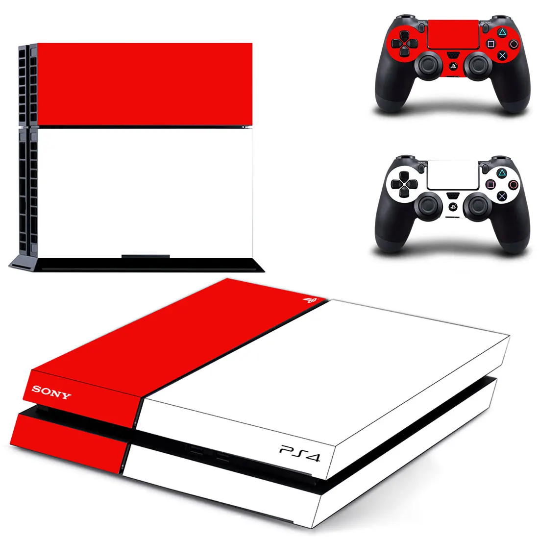 Красный и белый стиль наклейка Кожа Наклейка для PS4 Playstation 4 консоль защитная