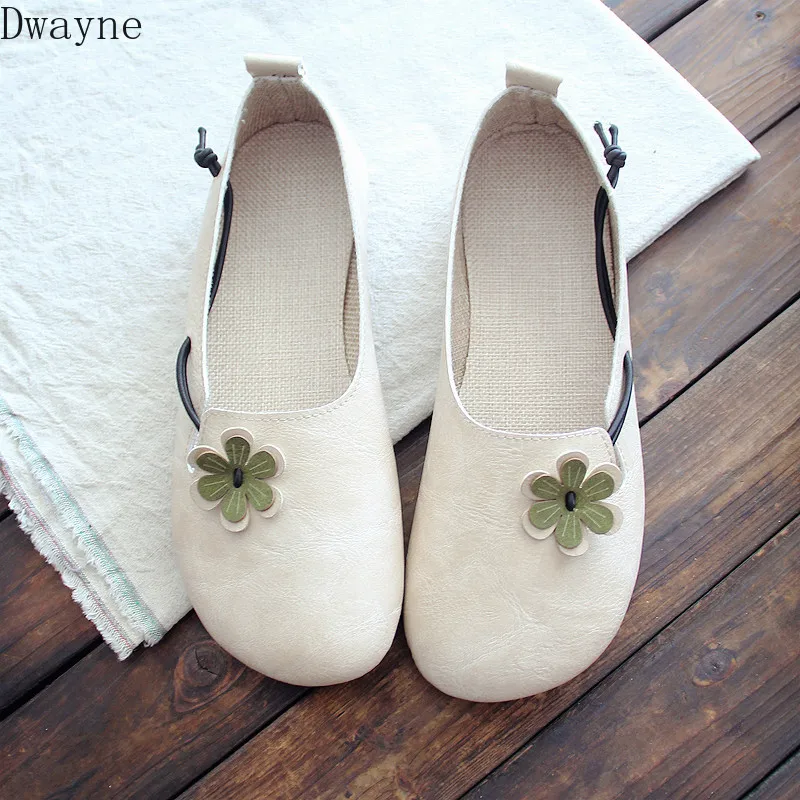 Туфли женские с круглым носком плоская подошва удобные туфли в литературном